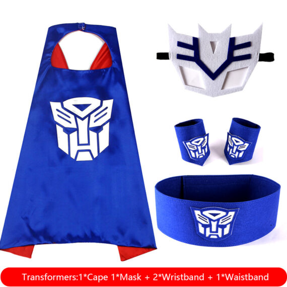 Transformers Autobot Ratchet cape and mask set for boys with wristbands & waistband - great halloween cosplay costume
