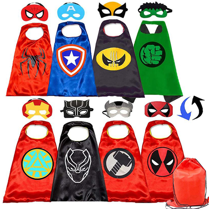 double design marvel avenger superhero cape mask set 4pcs 02