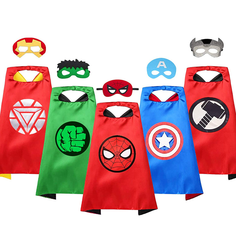 5PCS Marvel Avenger Superhero Cape Mask Set for Kids 02
