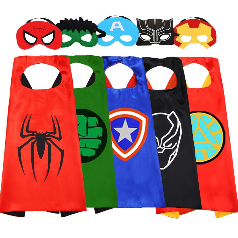 5PCS Marvel Avenger Superhero Cape Mask Set for kids 03