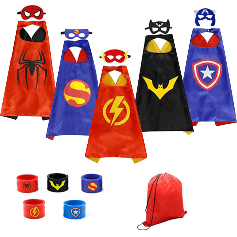 5PCS Marvel Avenger Superhero Cape Mask Set For Kids 01