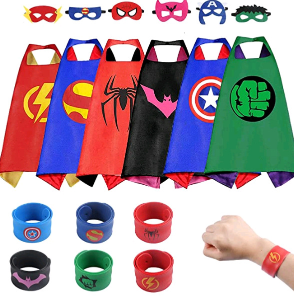 6PCS Marvel Avenger Superhero Cape Mask Set For Kids Cosplay Costume 09