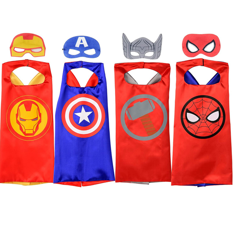 4PCS Marvel Avenger Superhero Cape Mask Set For Kids 01
