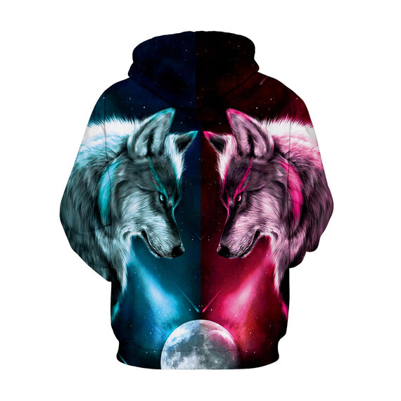 Cool Grey Wolves Pullover 3D digital Print Hoodie