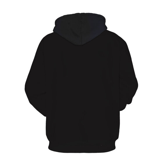 Black 3d digital print hoodie For Unisex