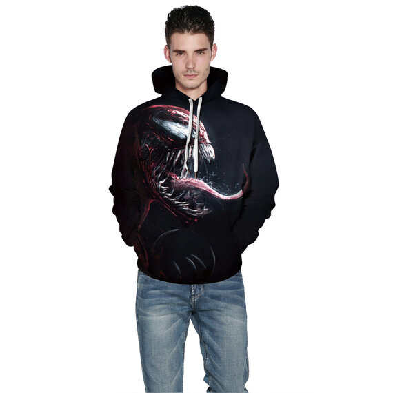 Black 3d digital Graphic hoodie For Women And Mens