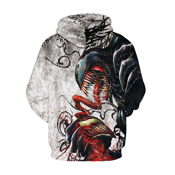 Fashion Marvel Venvom print Hoodie White And Red