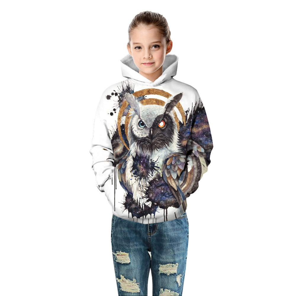 Owl outlet print hoodie