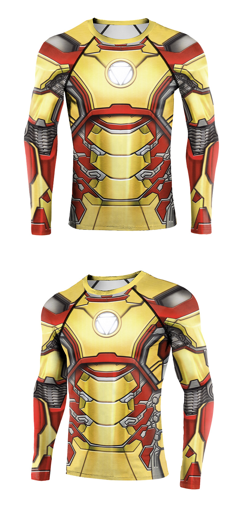 Marvel Avenger Iron Man 2 Mark V Long Sleeve Compression Top Tee