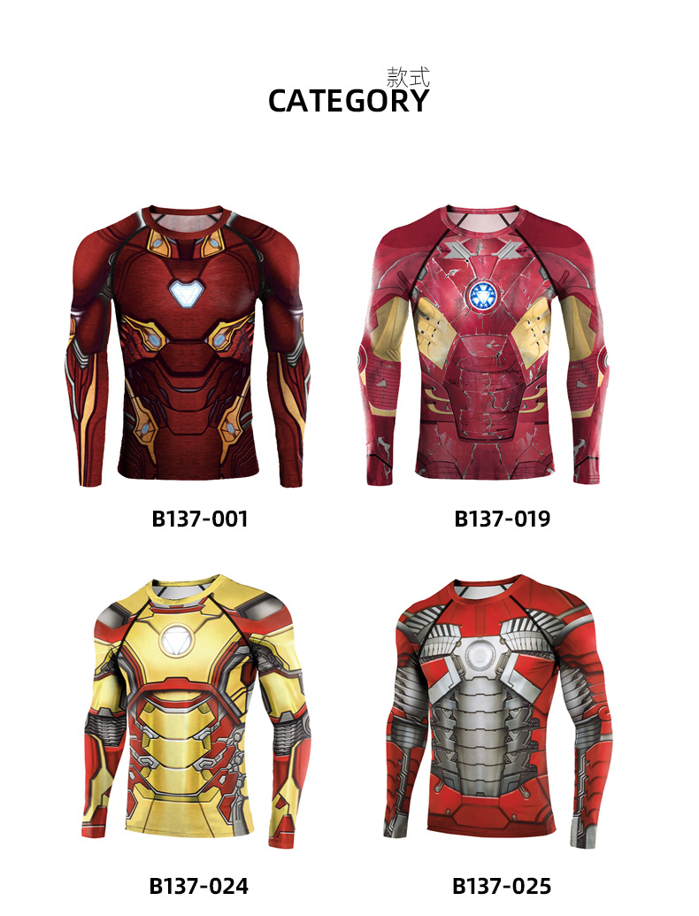 Marvel Iron Man Superhero Workout Tee Shirts