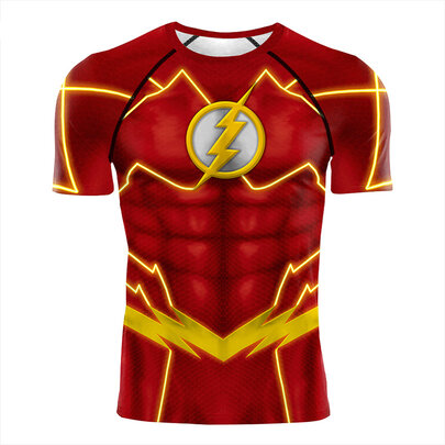 T Shirt Compression homme Musculation The Flash ZOOM 3D musculation