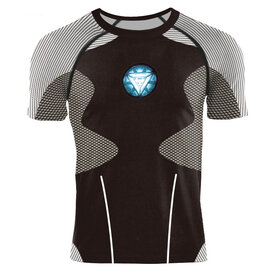 Marvel Black iron man 3 arc reactor print tee For Running