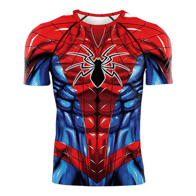 GetUSCart- COOLMAX Spiderman Compression Shirt for Mens 3D Print T-Shirt  Fitness Top (Medium) Red