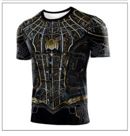 2021 spider man - no way home black short sleeve slim gym tee 03