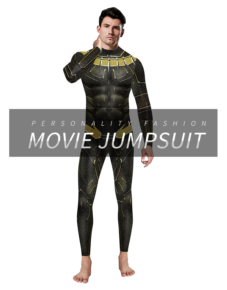 Cool Marvel Superhero black panther jumpsuit Costume