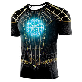 2021 spider-man no way home superhero compression tee shirt with blue magic web