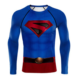 dc comic blue red superman cosplay costume for halloween