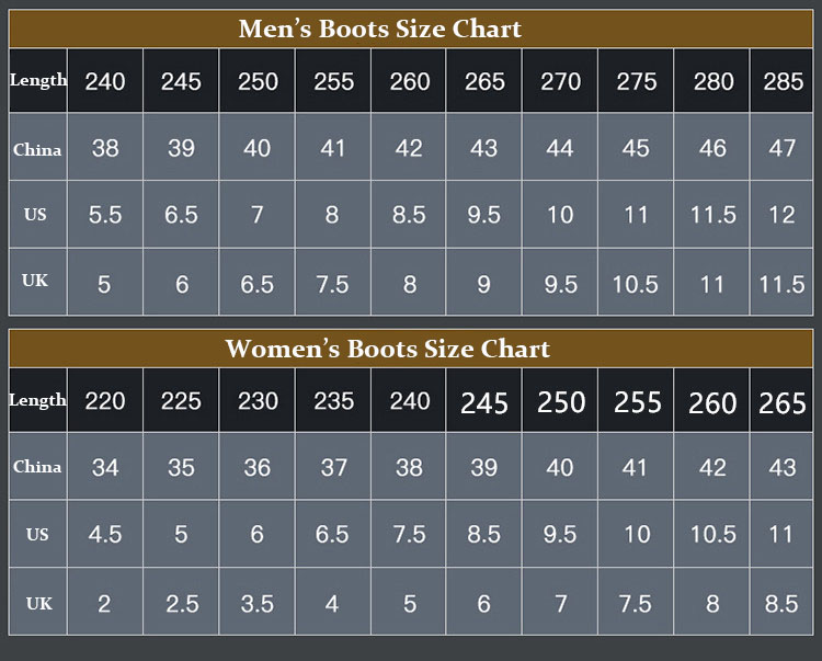 Scarlet Witch Cosplay Boots size chart for reference