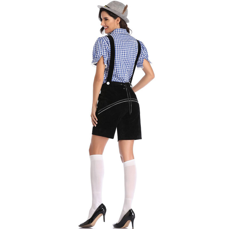 Gehuurd Pardon taart Women's Bavarian Lederhosen Shorts Costume With Blouse - PKAWAY