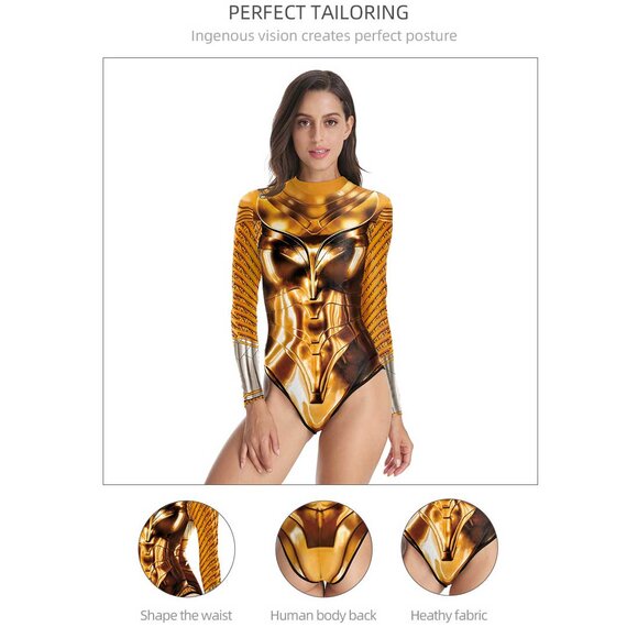 dc comic Diana Prince Golden Armor beachwear for female