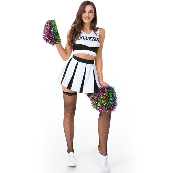 Cheer Leader Costume Halloween Uniform,Good choice for dress-up, role-playing, stage costumes, carnival, dancewear, dancing competition