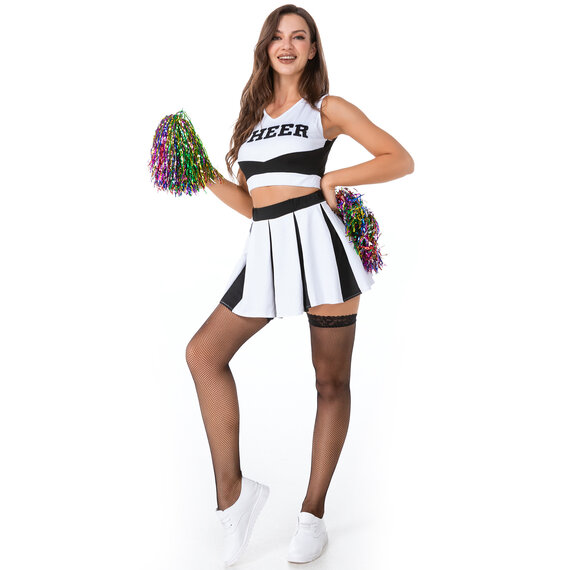 Women adults cheer leader cosplay costume uniform outfit, color block design, chic and stylish