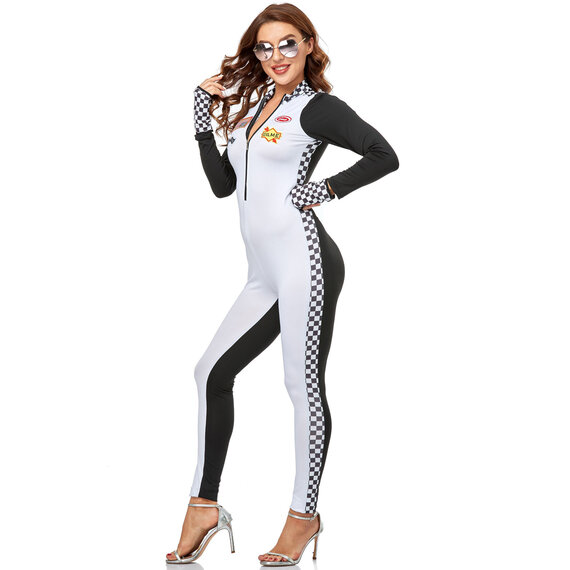 Sexy Racer Jumpsuit Costume for Women long sleeve