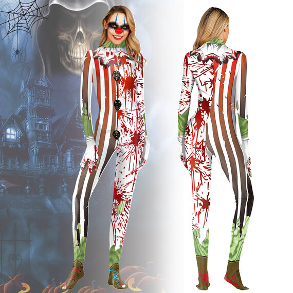 zipper closure Clown Jumpsuit for unisex