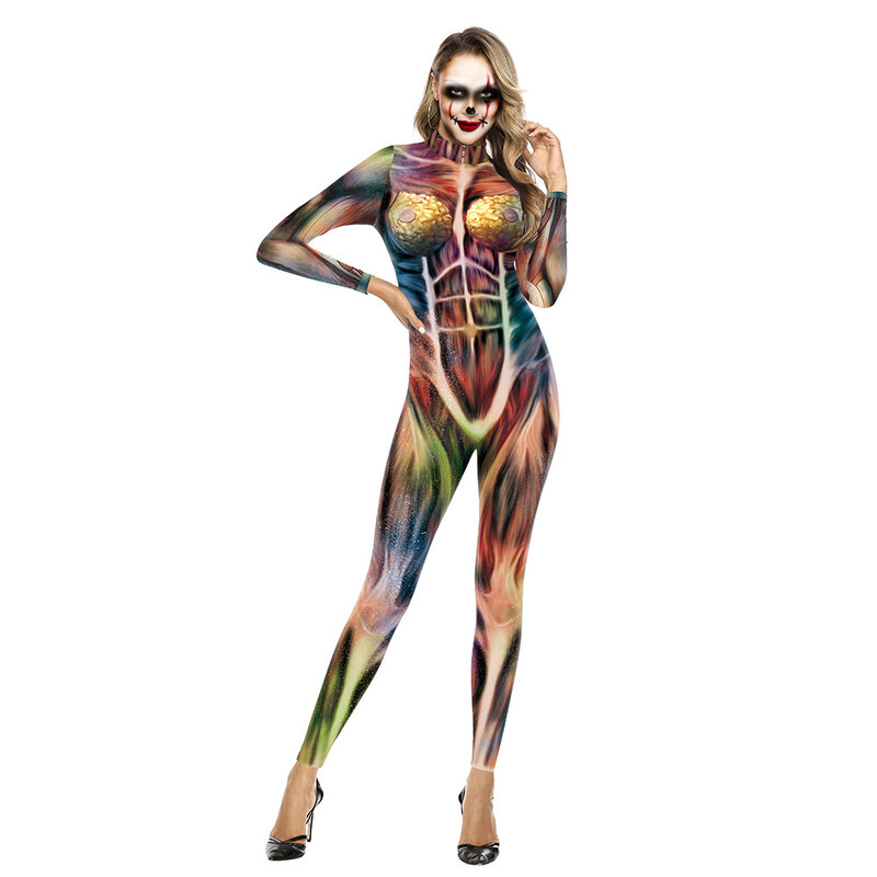 3d Muscle Print Halloween Cosplay Jumpsuit Elastic Human Anatomy Bodysuit  Costume ▻  ▻ Free Shipping ▻ Up to 70% OFF