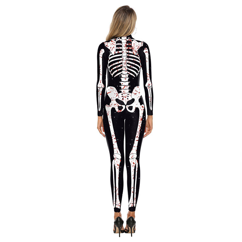 Women’s X-Ray Skeleton Catsuit Costume Jumpsuit - PKAWAY