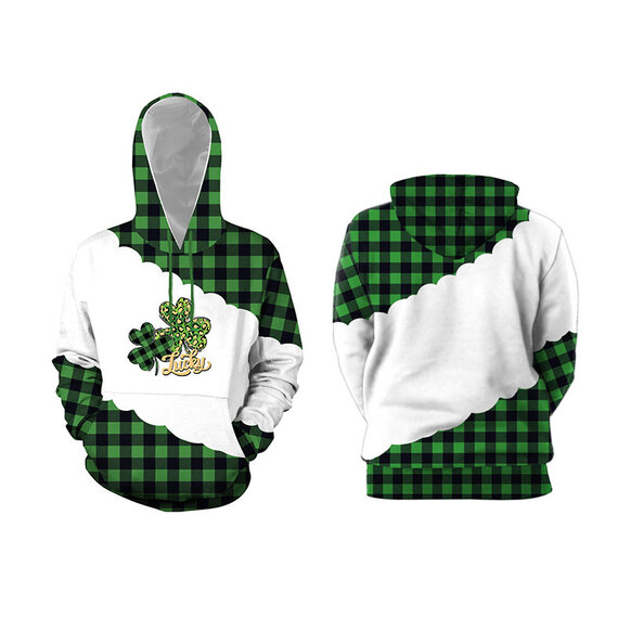 Irish Shamrock print hoodie for christmas