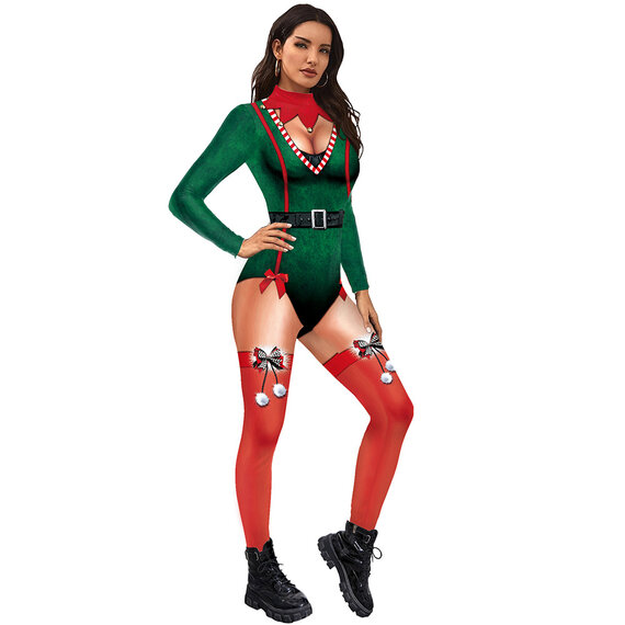 Classic Elf costume girls Halloween costume Christmas Costume Jumpsuit