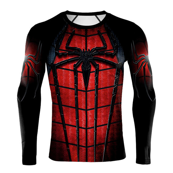 classic spider man 3d print compression sport tee shirt top