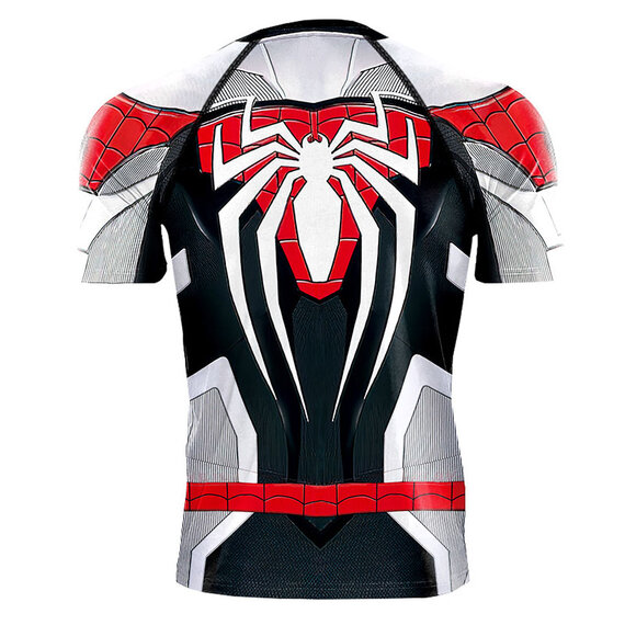 dri fit round neck spider-man compression gym shirt