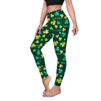 Bowake Women St. Patrick's Day Tights High Waisted Stretchy