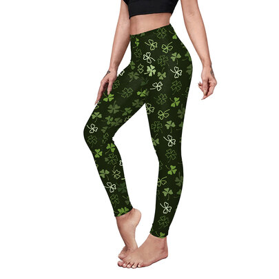 BOOMILK St. Patrick's Day Leggings for Women Trendy Shamrock Print High  Waisted Stretch Legging Plus Size Workout Yoga Pants
