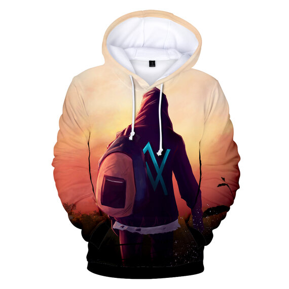 cool  Alan Walker pullover sweatshirt with drawstring hooded