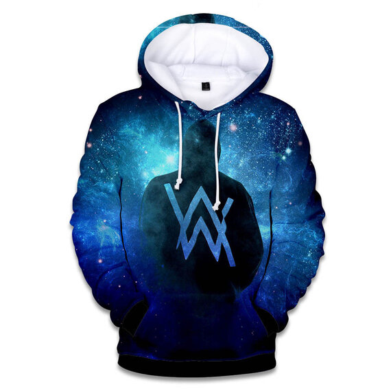 Buy Alan Walker Printed Pullover Hoodie Blue