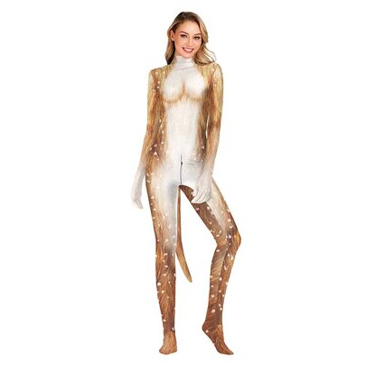 bodysuit Full bodysuits fastens zipper at center back and crotch