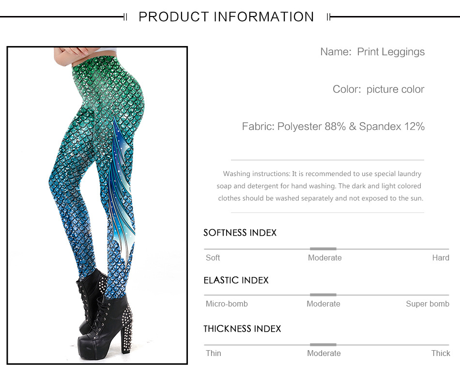 Lady Mermaid Legging 3D print yota tight - product information