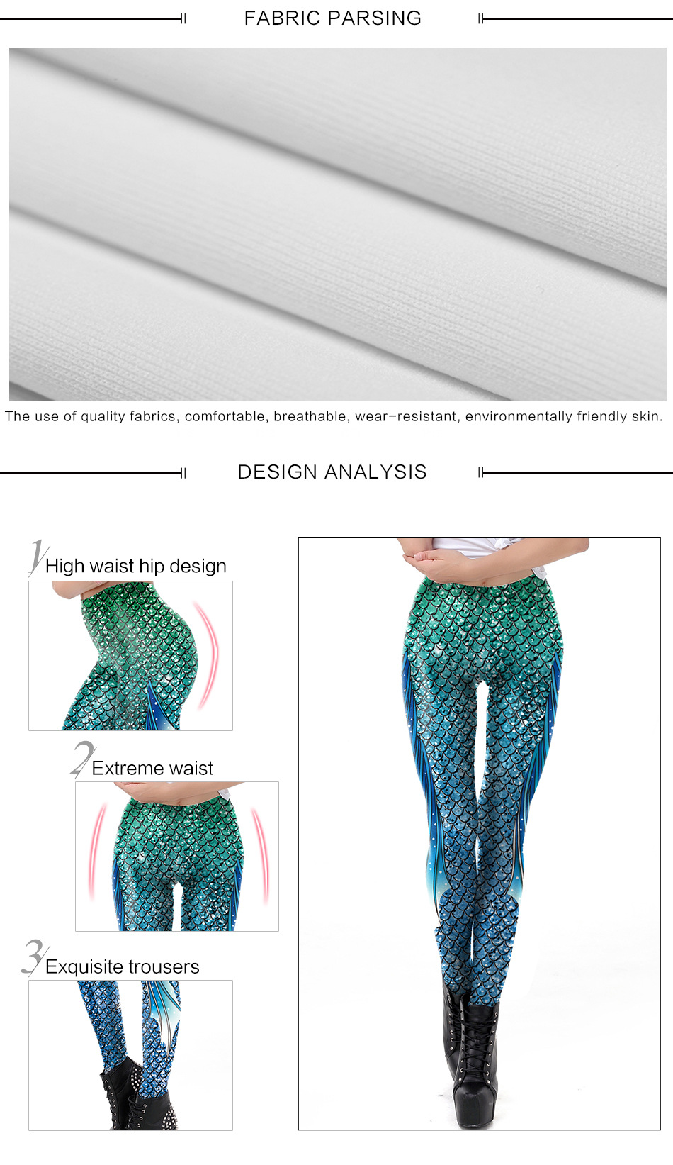 Lady Mermaid Legging - design detail