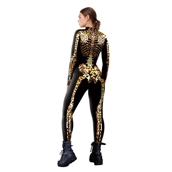 New Halloween Jumpsuits For Women 3D Skeleton Bones Printed Horrible Costume