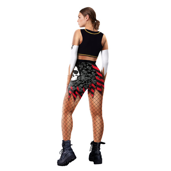 cool 3d graphic pirate halloween jumpsuit for ladies