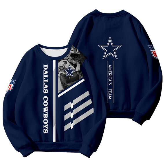 Cool Dallas Cowboys 3D Graphic Long Sleeve Shirt