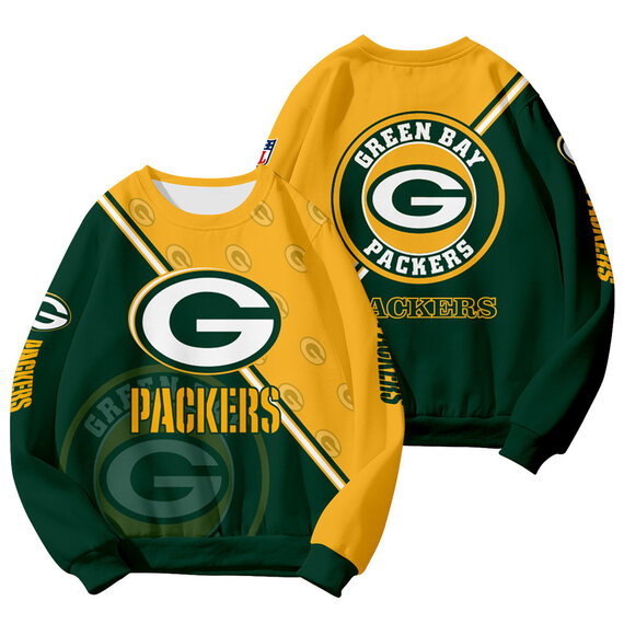 Cool Green Bay Packer 3D Graphic Long Sleeve Shirt