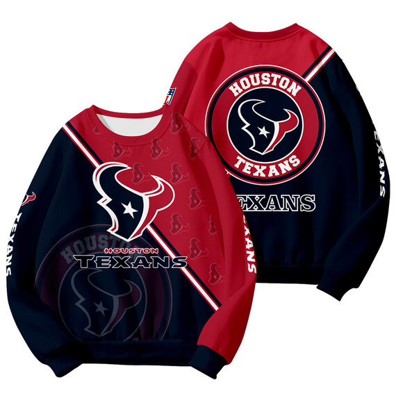 Cool Houston Texans 3D Graphic Long Sleeve Shirt