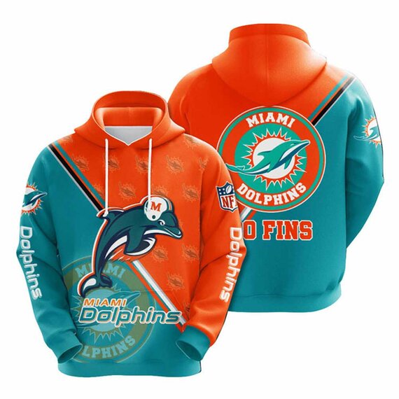 Miami Dolphins Youth Logo Fan Gear Prime Pullover Hoodie