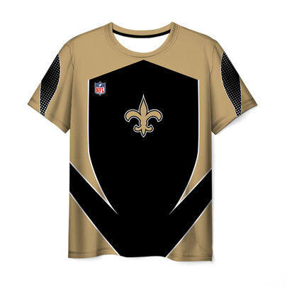 Crewneck New Orleans Saints 3D Graphic Short Sleeve Sport Shirt
