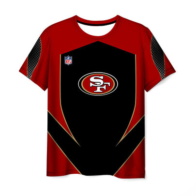 Crewneck San Francisco 49ers 3D Graphic Short Sleeve Sport Shirt
