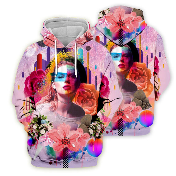 long sleeve flower with Taylor Swift 3d printed sweatshirt